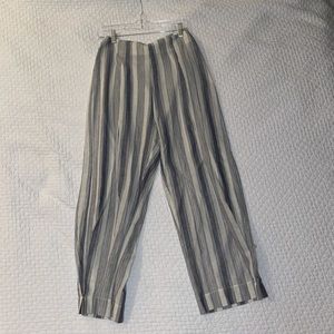 En Créme Blue and White Striped Pants